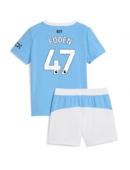 Manchester City Phil Foden #47 Replika Hemmakläder Barn 2025-26 Kortärmad (+ byxor)